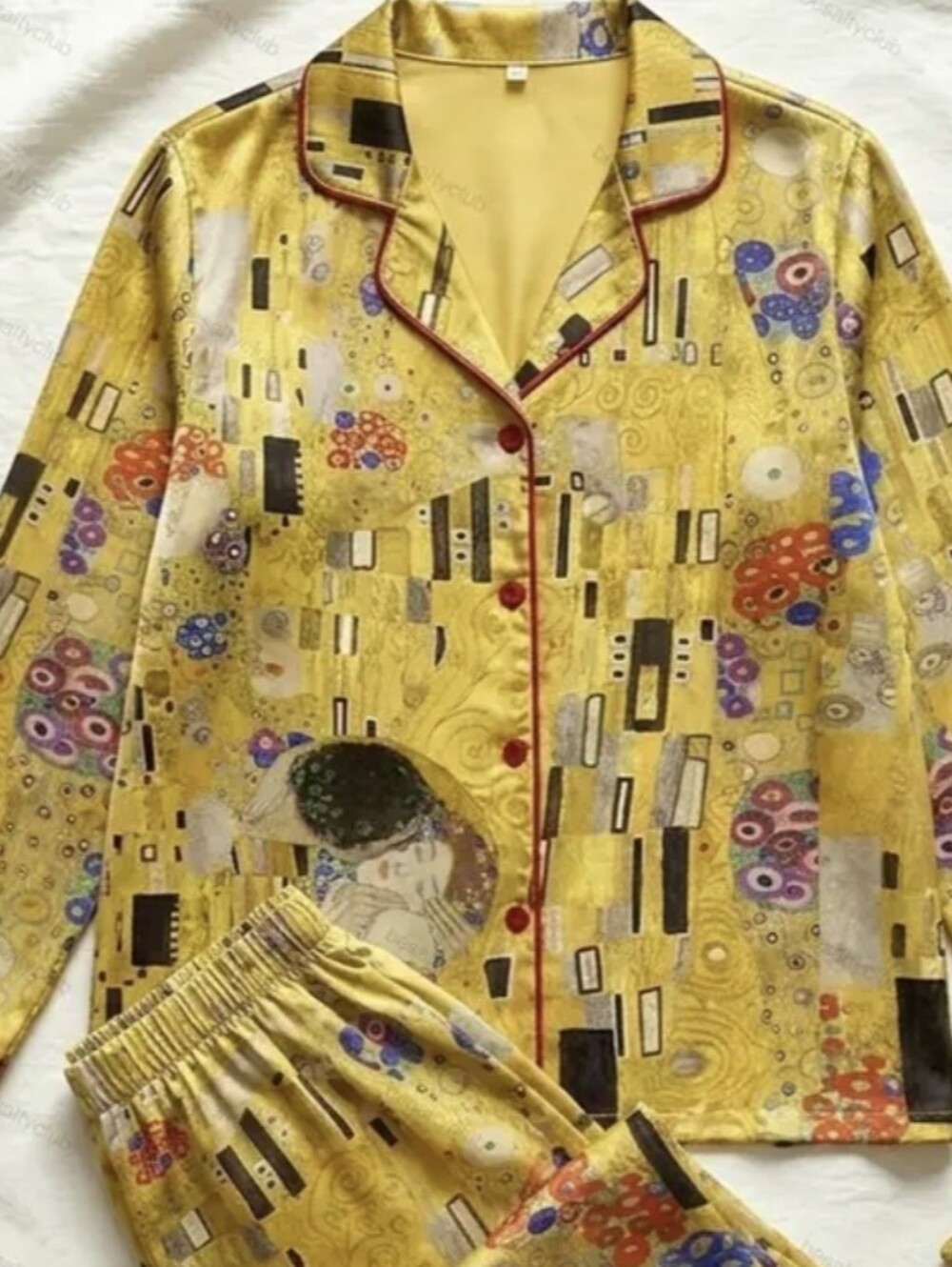 NEW 9/27 KLIMT THE KISS SATIN PJS